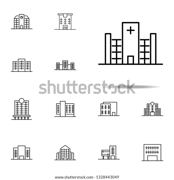 Building, hospital icon. Building icons universal
set for web and
mobile