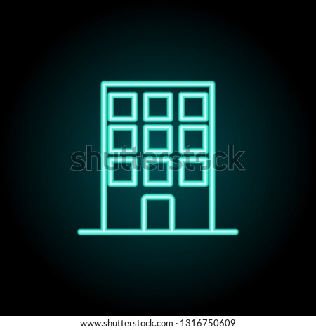 building icon. Elements of Bulding Landmarks in neon style icons. Simple icon for websites, web design, mobile app, info graphics