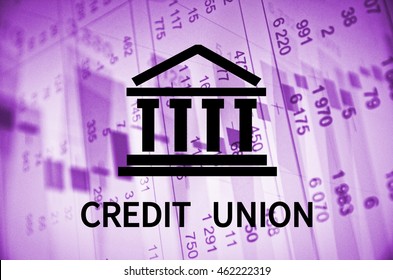 Building Icon With Inscription Credit Union.