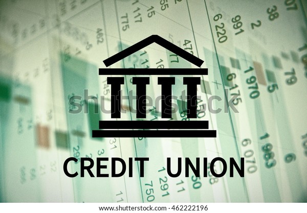 Building icon with
inscription Credit
union.