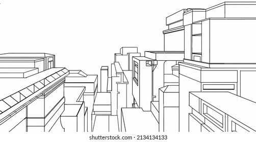 Building Illustration On White Background Structure Illustration