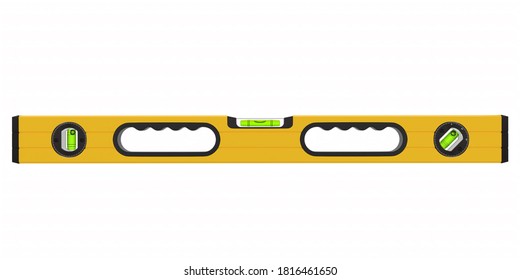 Building Spirit Level Tool Isolated On White With Clipping Path. 3d Render And Illustration Of Tool For Repair And Building