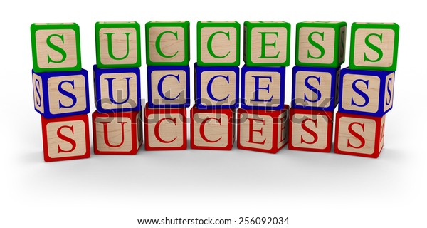 Building Success Concept Alphabet Blocks Stock Illustration 256092034 ...