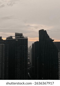 A building and the sunset