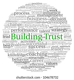 Building Trust Concept In Word Tag Cloud On White Background