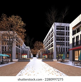 Buildings exterior view  3d render of apartments.