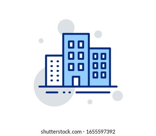 Buildings Line Icon. City Apartments Sign. Architecture Building Symbol. Linear Design Sign. Colorful Buildings Icon.