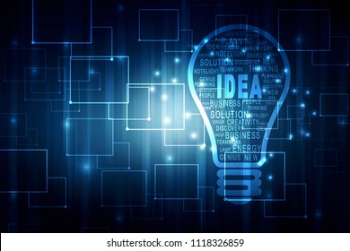 

bulb future technology, innovation background, creative idea concept 