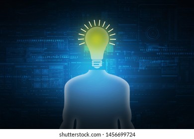 bulb future technology, innovation background, creative idea concept 
