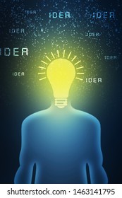 bulb future technology, innovation background, creative idea concept 