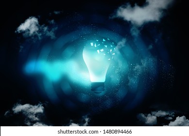bulb future technology, innovation background, creative idea concept 

