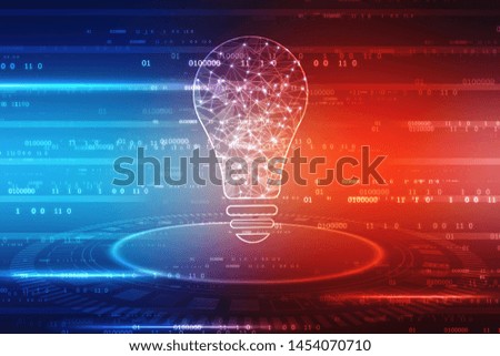 Bulb future technology, innovation background, creative idea concept, Artificial Intelligence background