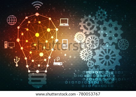 bulb future technology, innovation background, creative idea concept 