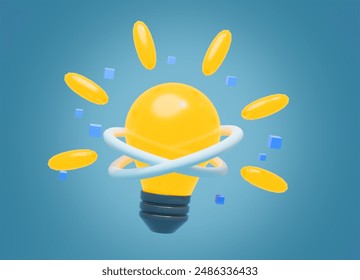bulb idea 3d render object