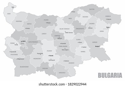 5 Administrative Map Of Bulgaria With Districts And Cities Name ...