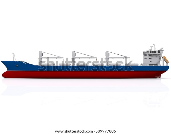 Bulk Carrier Isolated 3d Rendering Stock Illustration 589977806 ...