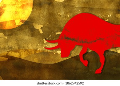 Bull image, New Year's card, Zodiac, 2021
