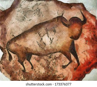 Bull Like Primeval Cave Paintings