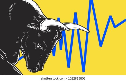 Bull Market Artwork Icon Business Concept