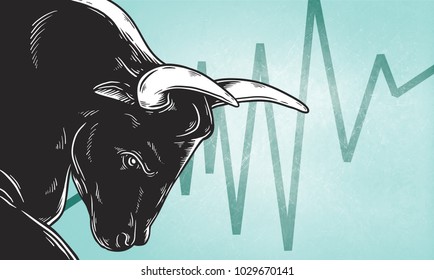 Bull Market Artwork Icon Business Concept