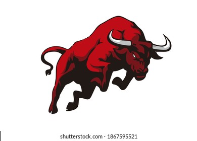 Bull mascot illustration. Bull icon artwork