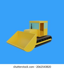 Bulldozer Front Look 3d Object