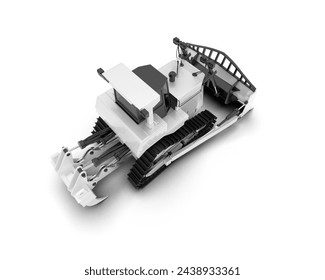 Bulldozer isolated on background. 3d rendering - illustration