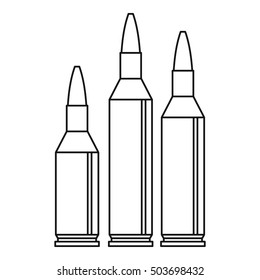 Bullet Ammunition Icon Outline Style Isolated Stock Illustration 503698432