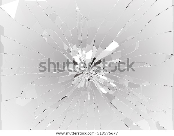 Bullet hole pieces of shattered or smashed\
glass. 3d rendering 3d\
illustration