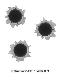 Bullet Holes Vector Illustration Isolated On Stock Vector (Royalty Free ...