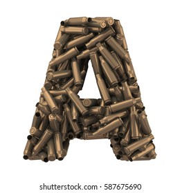 Bullet Shell Font. 3d Rendering.