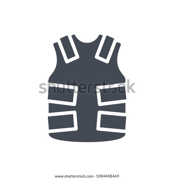 Bulletproof vest silhouette police service\
icon raster\
illustration