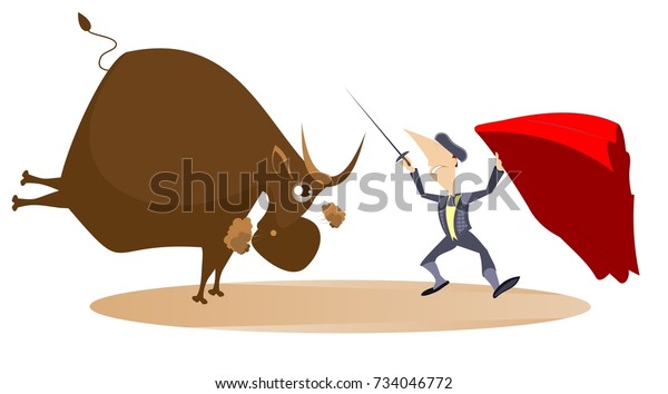 Bullfighter Sword Fighting Bull Bullfighter Bull Stock Illustration ...