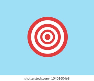 Bullseye Target, Red White, Blue Background 