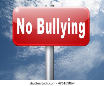 Bully free zone, Stop bullying at school or at work stopping or online. 3D illustration
