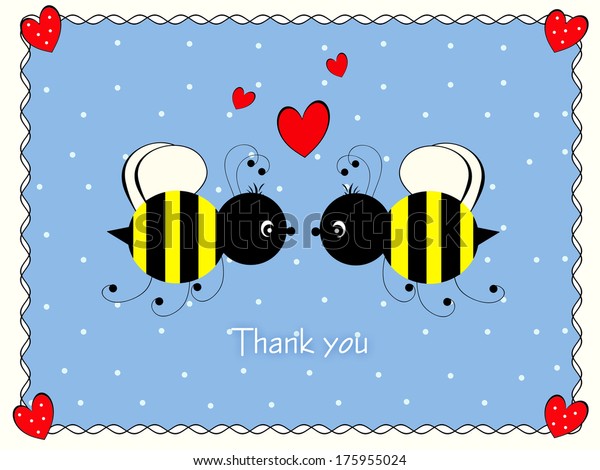 Bumble Bees Love Thank You Stock Illustration 175955024 - 