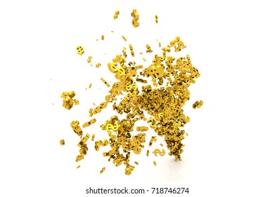 Bunch Gold Money Dollar Sign Flow Stock Illustration 718746274 ...