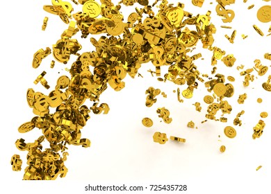 Bunch Gold Money Dollar Sign Flow Stock Illustration 718746310 ...