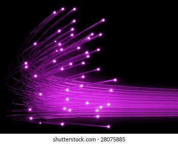 bunch of optical fibers flying through space - Shutterstock ID 28075885