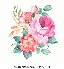 Pink Bouquet Wildflower Floral Botanical Flower Stock Illustration ...