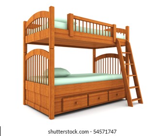 Bunk Bed Isolated On White Background