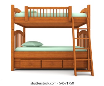 Bunk Bed Isolated On White Background