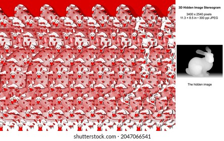 Bunny Layers 3D Hidden Image Stereogram Illusion