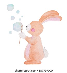Bunny Watercolor Illustration