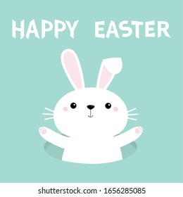 Pink Background White Easter Rabbit Stock Vector (Royalty Free ...