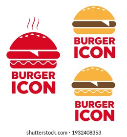 Burger Icon Or Logo Line Style. Fast Food Icon. Burger Silhouette