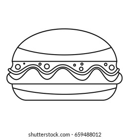 Burger Icon Outline Style Isolated Illustration Stock Illustration ...