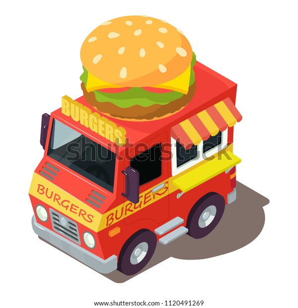 Burger machine icon. Isometric illustration of burger\
machine icon for\
web