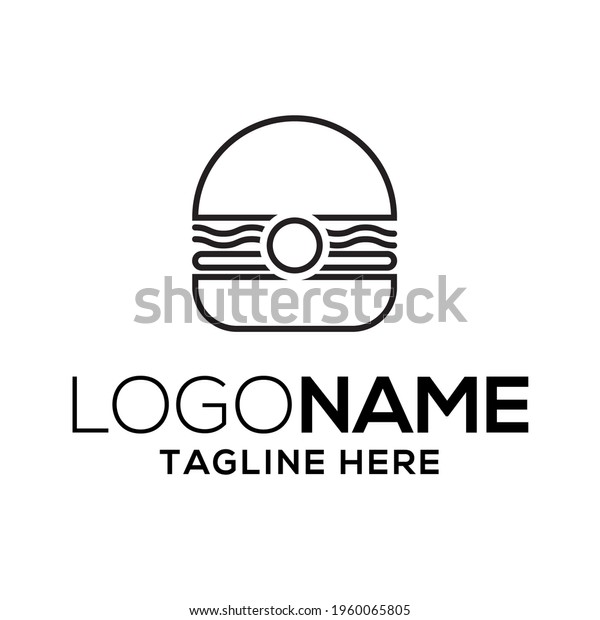 burger shape cam logo
design