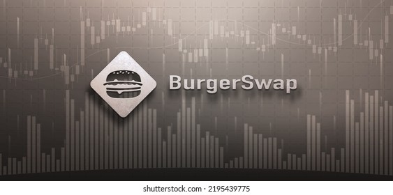 Burger Swap (BURGER) Fintech Cryptocurrency 8K HD Wallpaper And Block Chain 3D Render Banner